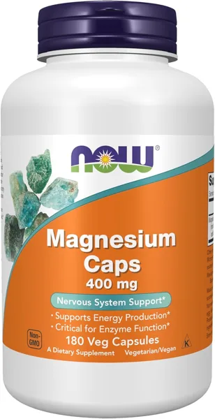 NOW Magnesium Caps 400 mg bottle
